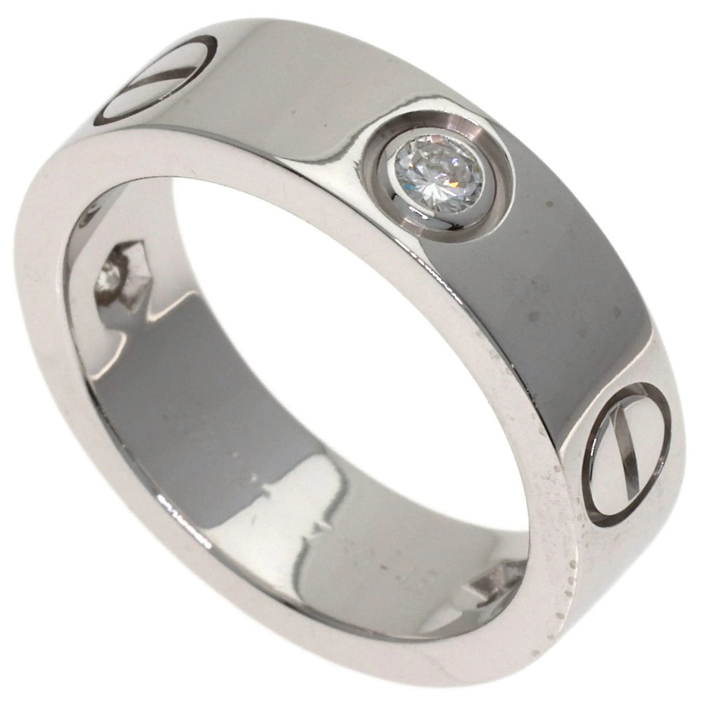 CARTIER 18k Silver Diamond Love Ring #49